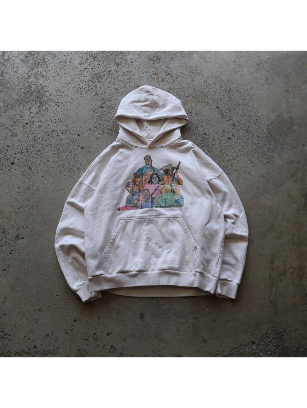 Zach Bryan Hoodie Mens Large‎ Cream Quittin Time Tour Country Music Sweatshirt